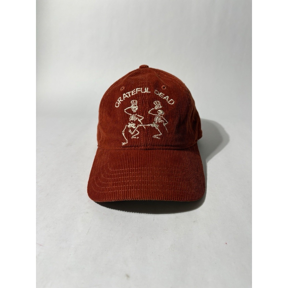 Grateful Dead Hat Burnt Orange Corduroy Skeletons Strap Mad Engine